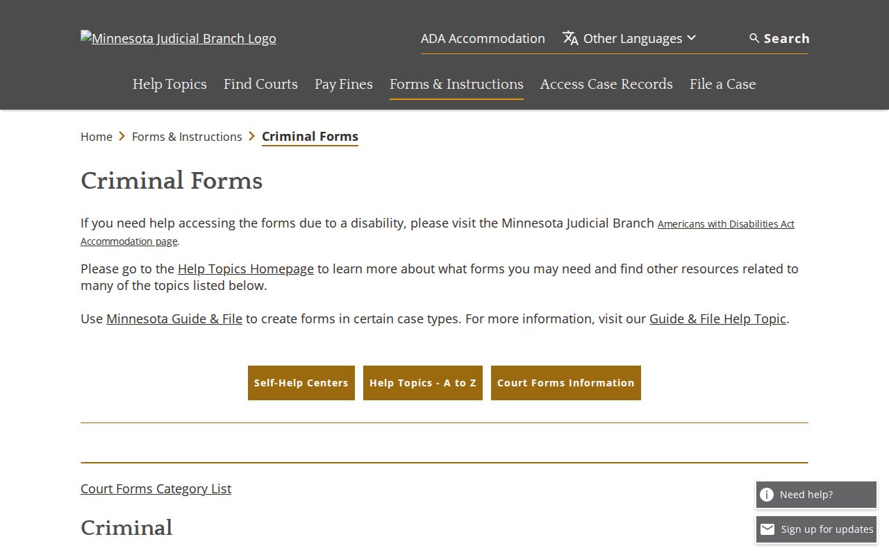 Scott County warrant records and Minnesota criminal court forms index